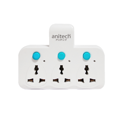 Anitech ปลั๊กพ่วง 3 เต้า 10A 2500W รุ่น H121TES