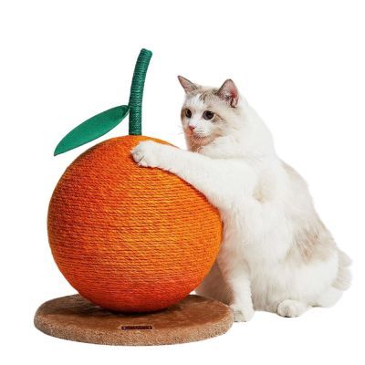 Vetreska Orange Cat Scratching แท่นลับเล็บสำหรับแมว ทรงผลส้ม น่ารัก ทำจากวัสดุอย่างดี ใช้งานทนทาน