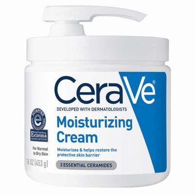 Cerave Moist Cream Pump 16Oz เซราวี มอยซ์เจอไรซิ่งครีม สำหรับผิวแพ้ง่าย ใช้ได้ทั้งผิวหน้าและผิวกาย