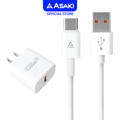 Asaki Charger ชุดชาร์จและโอนย้ายข้อมูล ชาร์จเร็ว Type C USB ระบบ Android รุ่น A-2201