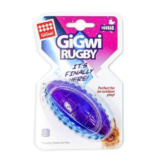 Gigwi Rugby ลูกบอลรักบี้ ของเล่นสุนัขสำหรับกัดแทะ ผลิตจากยางคุณภาพดี สีสวย กัดแล้วมีเสียงดัง เพิ่มความสนุก