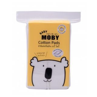 Moby Cotton Pads สำลีแผ่นเล็กรีดขอบ ไร้กาว ไม่เป็นขุย ปลอดสารเรืองแสง ขนาดบรรจุ 50 กรัม 1 ห่อ