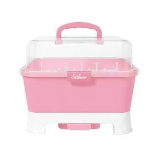 Saker 2In1 กล่องจัดเก็บอุปกรณ์&ตากแห้ง ใช้เก็บขวดนมและอุปกรณ์อเนกประสงค์ได้มากมายหลายชนิด Flamingo